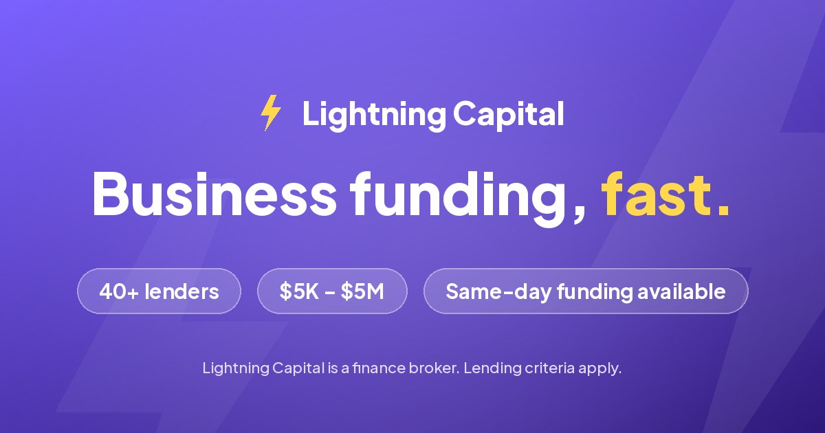 Lightning Capital — Fast Business Loans Australia | $5K–$5M Same-Day